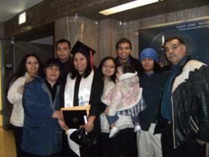 Sandra and family at her graduation